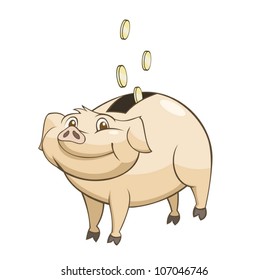 Coin box in the form of a pig