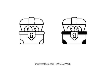 Diseño de icono de caja de monedas con fondo blanco