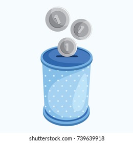 Coin Box Vector Illustration