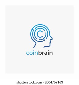 Coin Brain Smart Analyst Logo Design