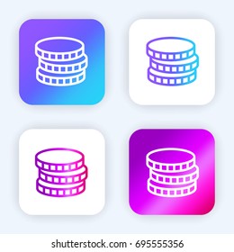 Coin bright purple and blue gradient app icon