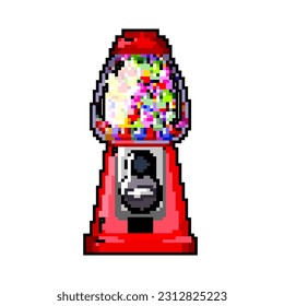 coin bubblegum machine game pixel art retro vector. bit coin bubblegum machine. old vintage illustration