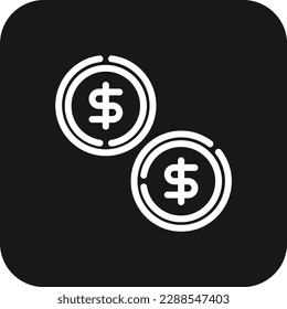 Coin Business icon with black filled line style. currency, finance, investment, banking, cash, payment, dollar. Vector illustration