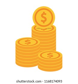 Coin cartoon vector. free space for text. wallpaper.