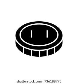 coin - cent icon, vector illustration, black sign on isolated background