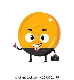 Coin character boss concept illustration