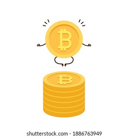 Coin character design. Bitcoin vector.