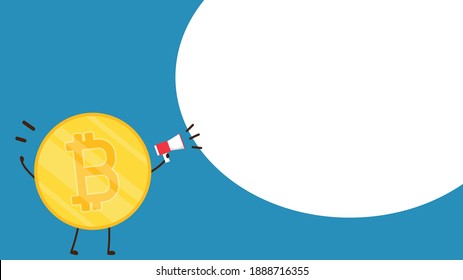 Coin character design. Bitcoin vector.