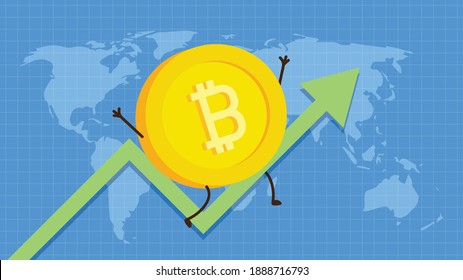 Coin character design. Bitcoin vector.
