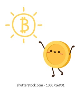 Diseño de caracteres de moneda. Vector de bitcoin.
