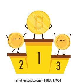 Coin character design. Bitcoin vector.