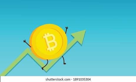 Coin character design. Bitcoin vector.