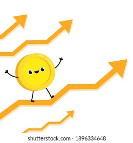 Coin character design. Coin cartoon vector.