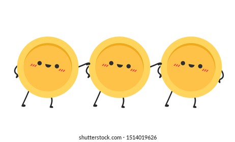coin character. wallpaper. free space for text. coin vector.