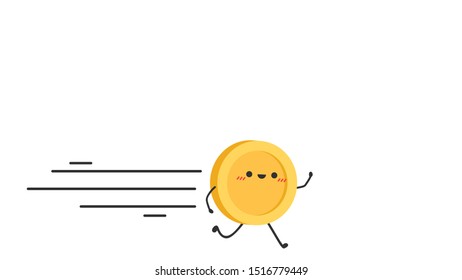 coin character. wallpaper. free space for text. coin vector.