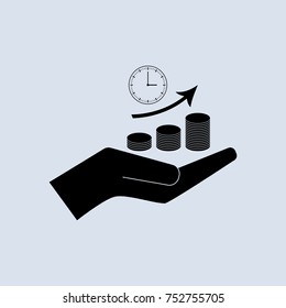 Coin chart growth icon
