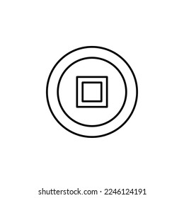 coin chinese vector for website symbol icon presentation