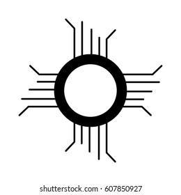 coin with circuit electric icon vector illustration design