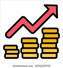 Coin Climb Icon Element For Design