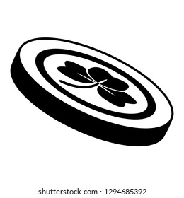 coin clover happy st patricks day vector illustration