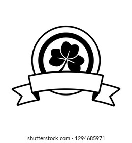 coin clover happy st patricks day vector illustration