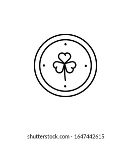 Coin, clover icon. Simple line, outline vector elements of Patrick's day icons for ui and ux, website or mobile application