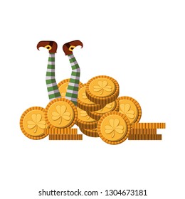 coin with clover isolated icon