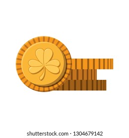 coin with clover isolated icon