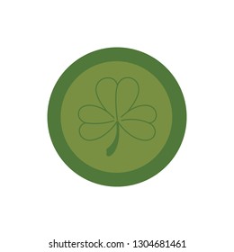 coin with clover isolated icon