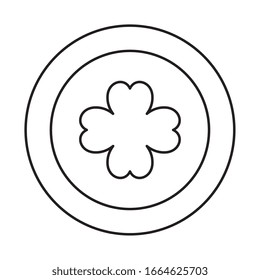 coin with clover isolated icon vector illustration design