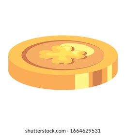coin with clover isolated icon vector illustration design