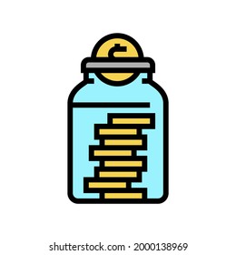 coin collect in bottle color icon vector. isolated symbol illustration