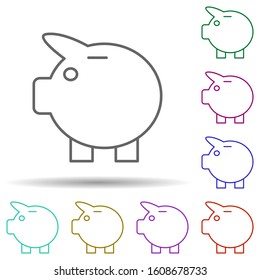 Coin collection multi color icon. Simple thin line, outline vector of web icons for ui and ux, website or mobile application