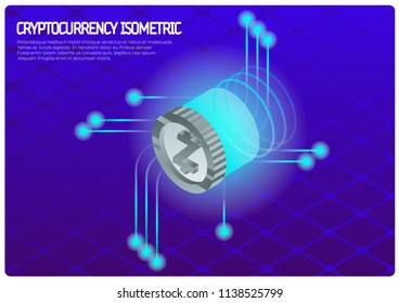 Coin color isometric banner