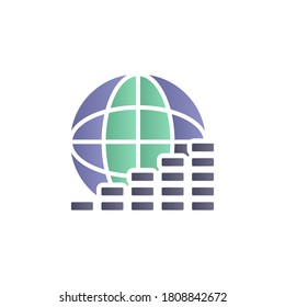 Coin, commerce color gradient vector icon