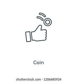 Coin concept line icon. Linear Coin concept outline symbol design. This simple element illustration can be used for web and mobile UI/UX.