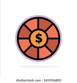 Coin, Currency, Dollar Abstract Circle Background Flat color Icon
