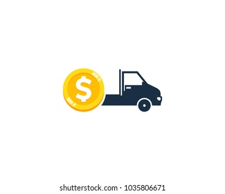 Coin Delivery Icon Logo Design Element