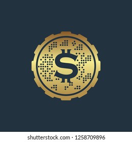Coin design, vector template icon
