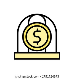 coin dollar cell icon. Simple color with outline vector elements of bankruptcy icons for ui and ux, website or mobile application
