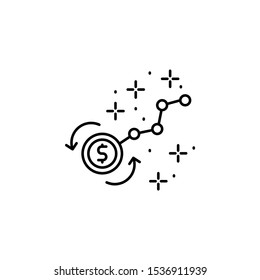 Coin dollar chart icon. Element of management icon