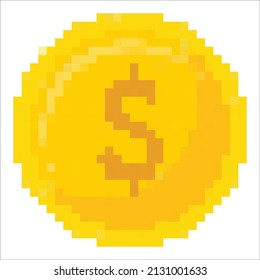coin dollar euro bitcoin crypto pixel art