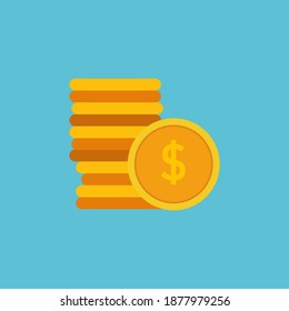 Moneda. Dólar. Diseño plano.Ilustración. eps10 vectoriales	