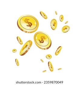 ilustración vectorial de monedas en dólares
