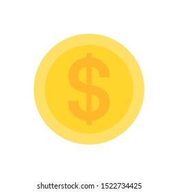 Coin with Dollar icon. isolated on white background