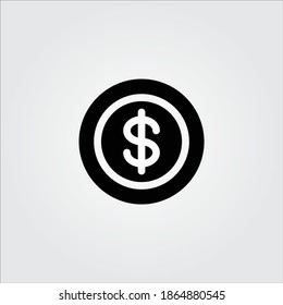 
Icono de moneda de dólar aislado en fondo blanco