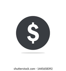 Coin of dollar icon symbol vector