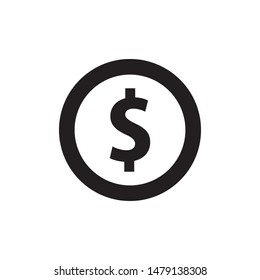 coin dollar icon vector illustration logo template