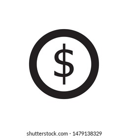 coin dollar icon vector illustration logo template