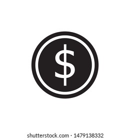 coin dollar icon vector illustration logo template